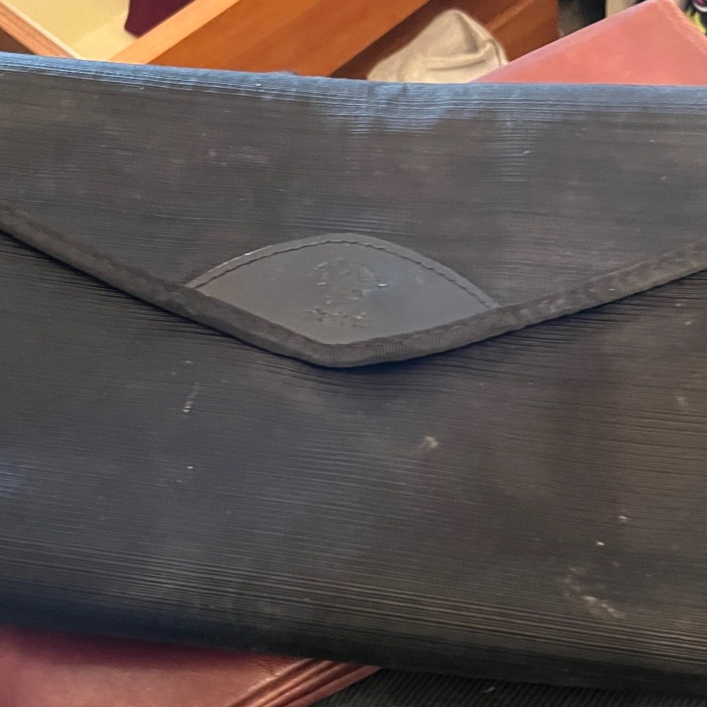 Black large envelope fabric clutch